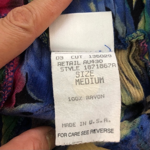 Skirt VTG 90´s colorful Hawaiian floral print - Picture 2 of 6